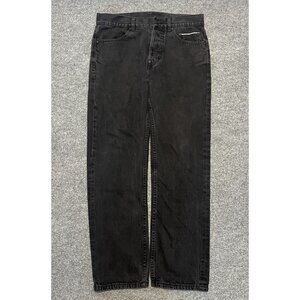 The Hundreds Black Straight-Leg  Jeans Embroidered Adam Bomb Logo Back Pocket 32